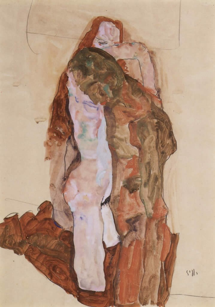 Egon Schiele Woman and Man Alternately Husband and Wife